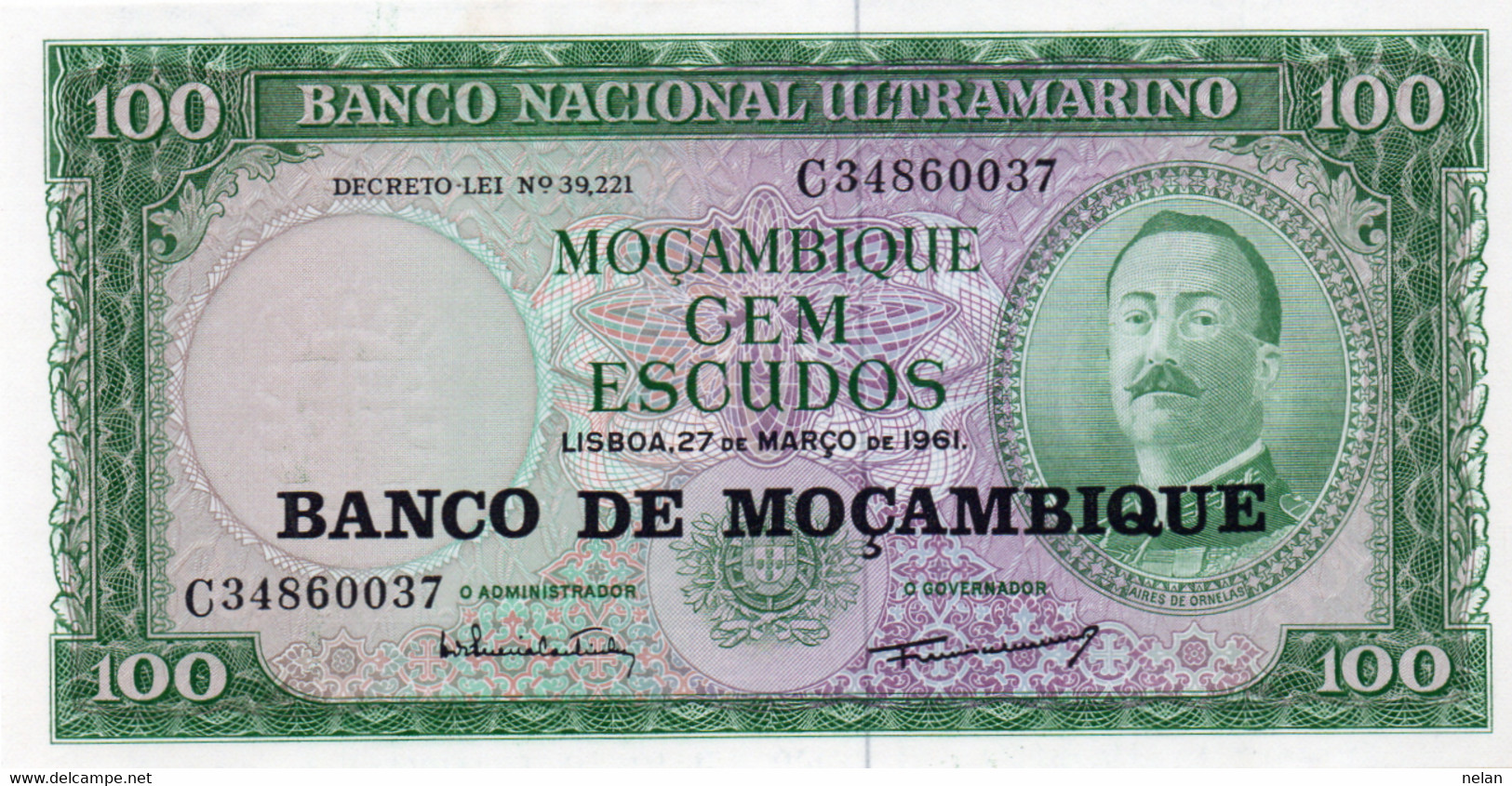 MOZAMBIQUE 100 ESCUDOS 1976 P-117a UNC - Mozambique