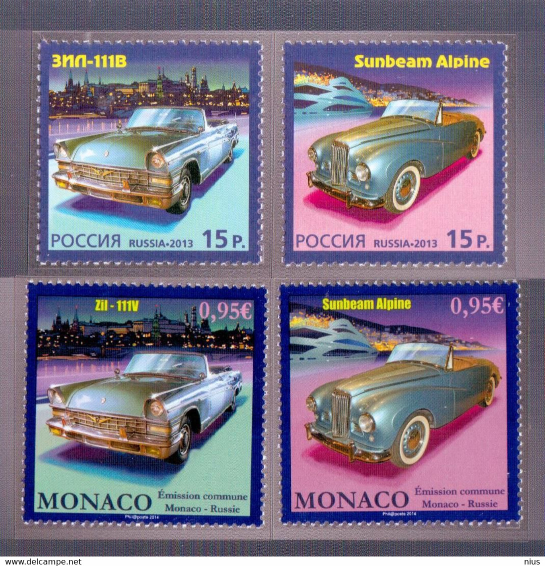 Monaco-Russia 2013 Joint Issue, History Of Motor Industry, Stamps & 3x FDC's - FDC