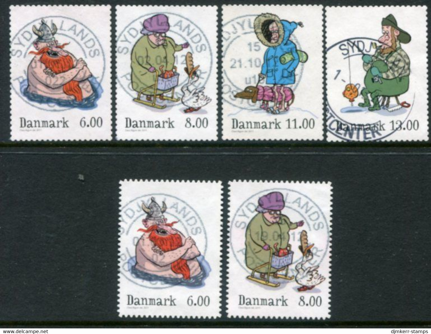 DENMARK 2011 Winter Tales Both Perforations Used.  Michel 1681-84 A, 1681-82C - Used Stamps