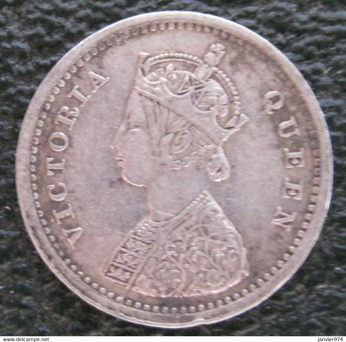 India-British 2 Annas 1875 , Victoria , Argent , KM# 469, TTB/VF - Indien