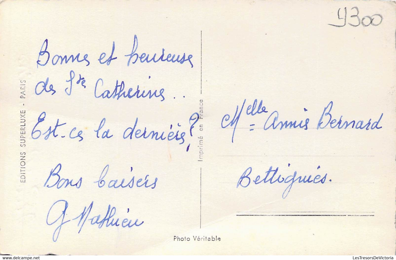 CPA  - FANTAISIE - SAINTE CATHERINE - FEMME AVEC BOUQUET DE FLEURS - SOURIRE - COLORISEE - Saint-Catherine's Day