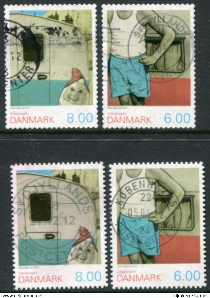 DENMARK 2011 Camping Both Perforations Used.  Michel  1640-41 A + C - Usado