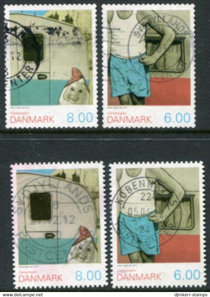 DENMARK 2011 Camping Both Perforations Used.  Michel  1640-41 A + C - Used Stamps