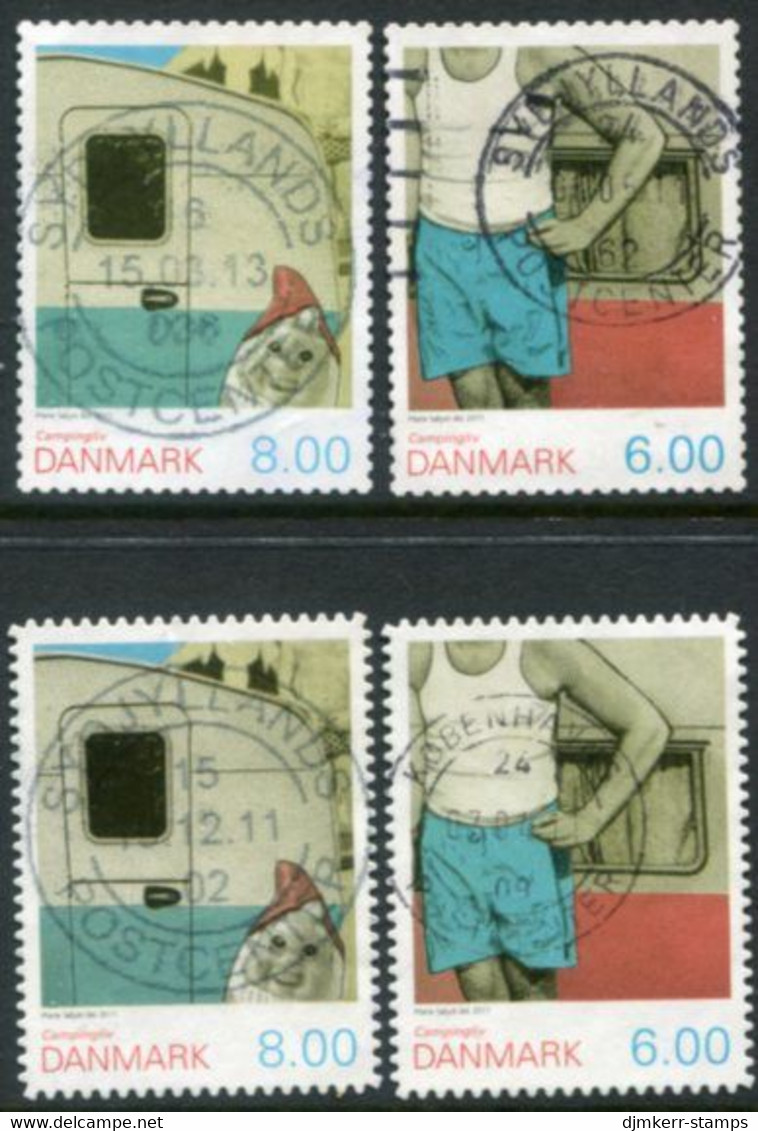 DENMARK 2011 Camping Both Perforations Used.  Michel  1640-41 A + C - Used Stamps