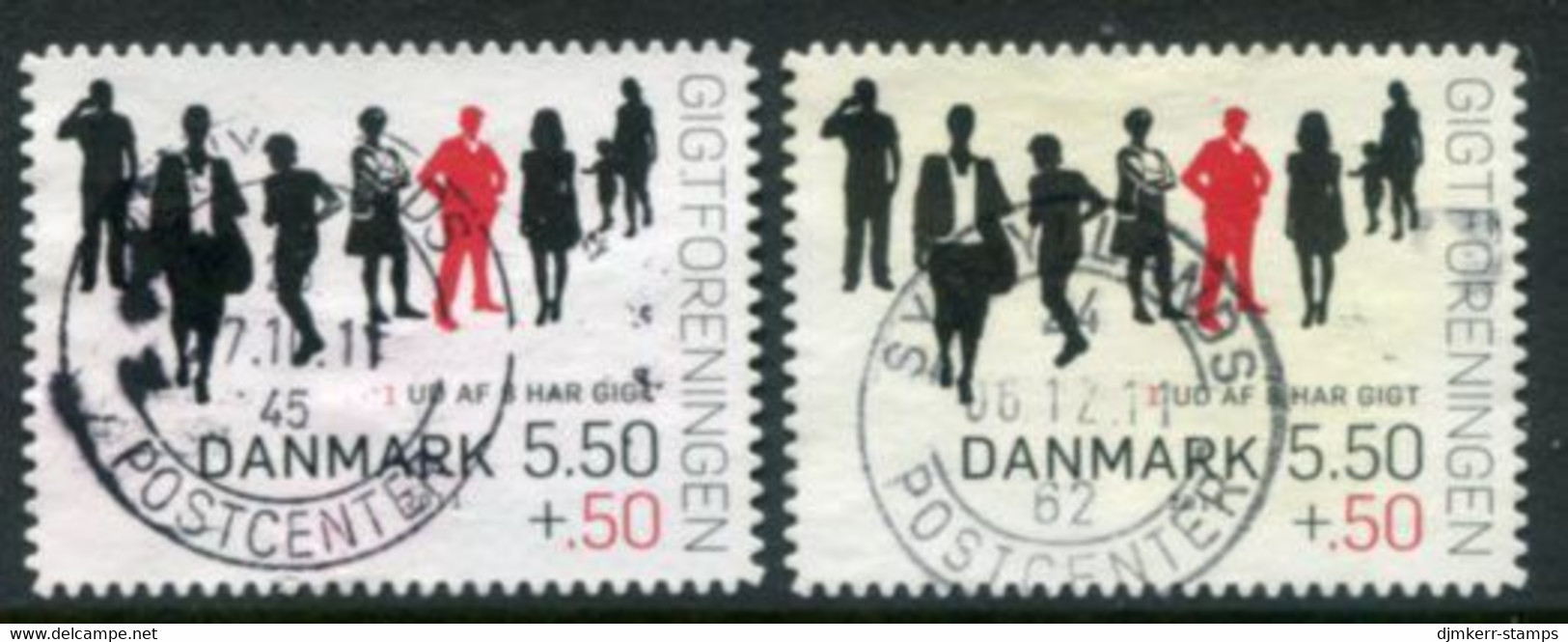 DENMARK 2011 Rheumatism Association  Booklet Perforation Used.  Michel  1628C, 1633C - Used Stamps