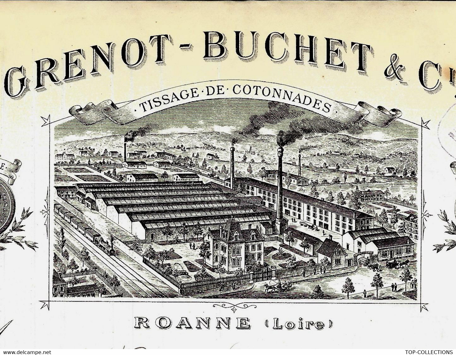 1901  Roanne (Loire) Tissage De Cotonnates Manufacture Filature Grenot Buchet Pour Roy Rudolle & Rochard V.SCANS - 1900 – 1949