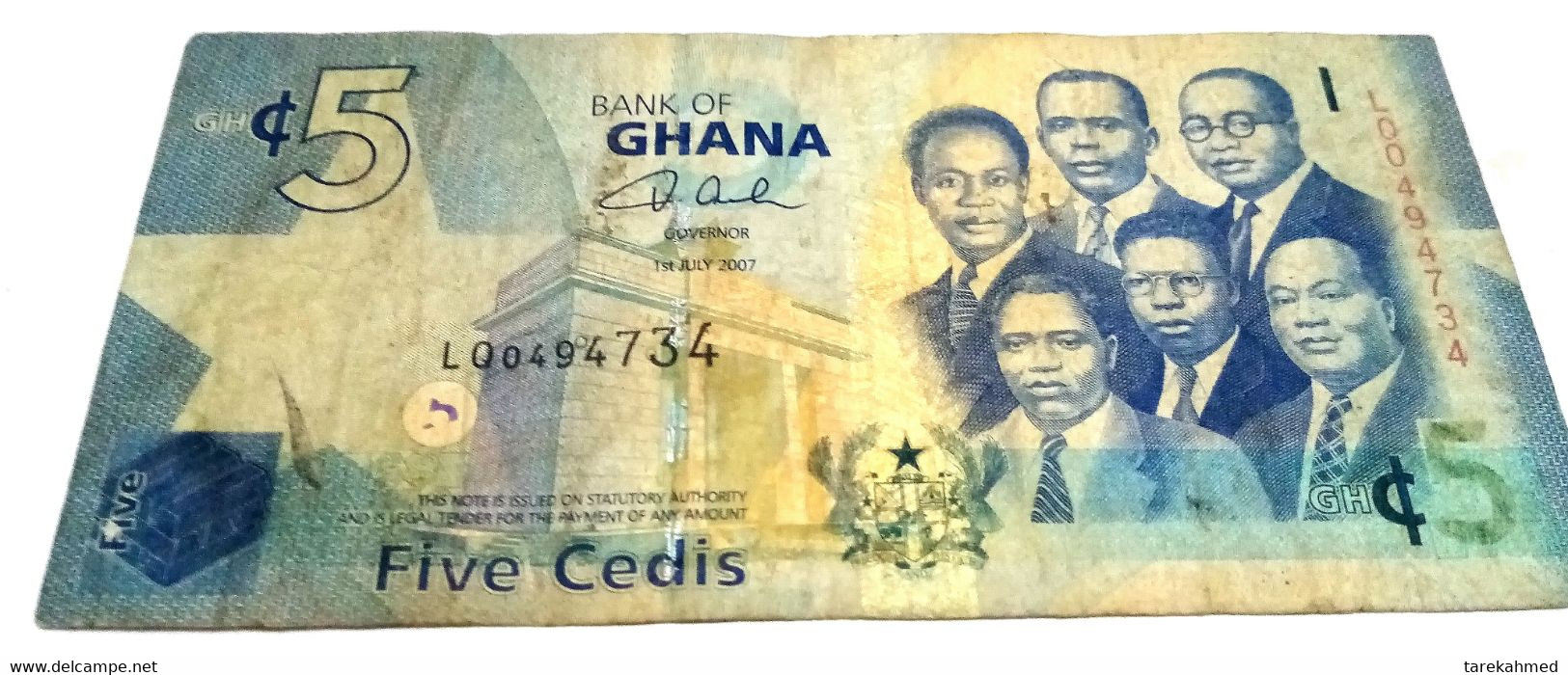 Ghana , 5 Cedis , 2007 , P 38 - Ghana