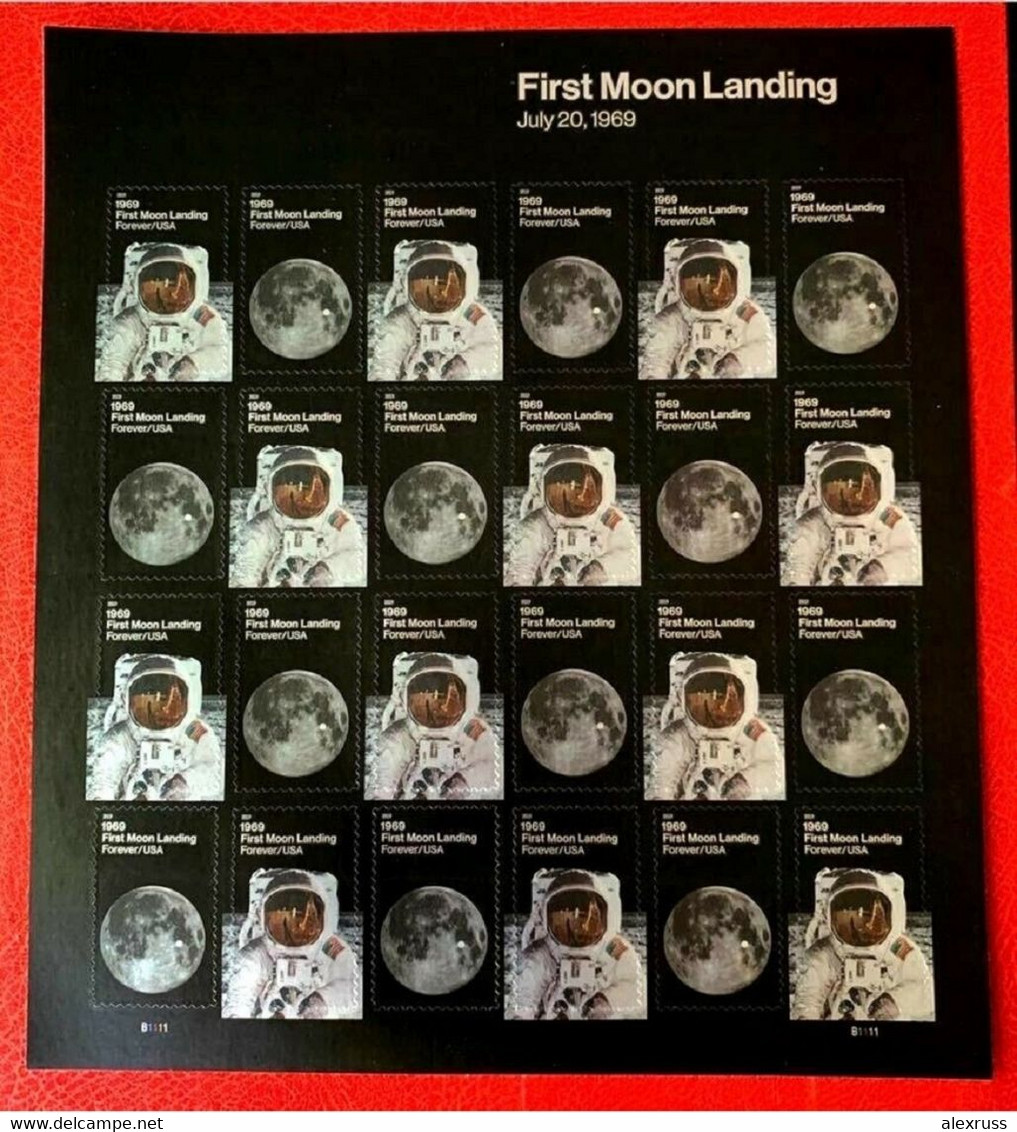 US 2019, 50th Anniversary Of Moon Landing Sheet Of 24 Forever Stamps, Sc # 5399-5400 ,VF MNH** - Fogli Completi