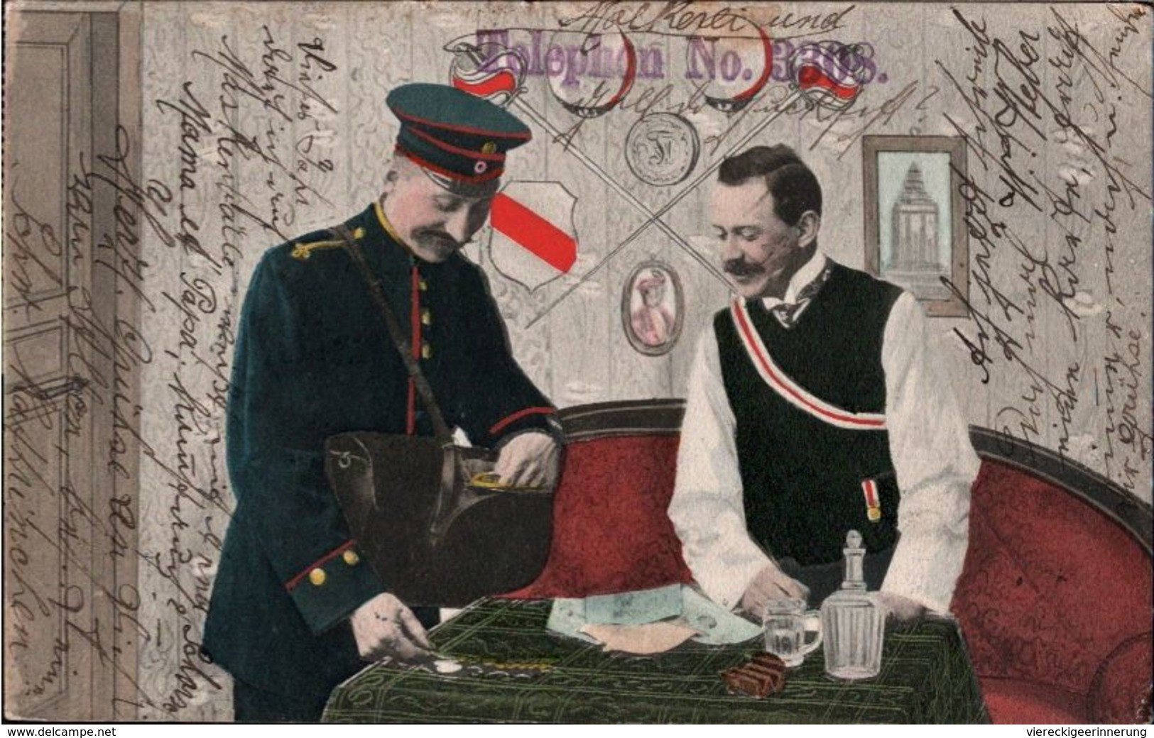 ! Ansichtskarte Geld Briefträger, Student, Studentika, 1907, Mannheim - Post & Briefboten