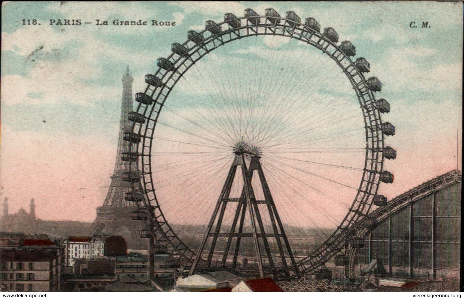 ! Cpa [75] Paris La Grande Rue, Riesenrad, Eifelturm, Tour Eiffel, 1908, Frankreich - Otros Monumentos