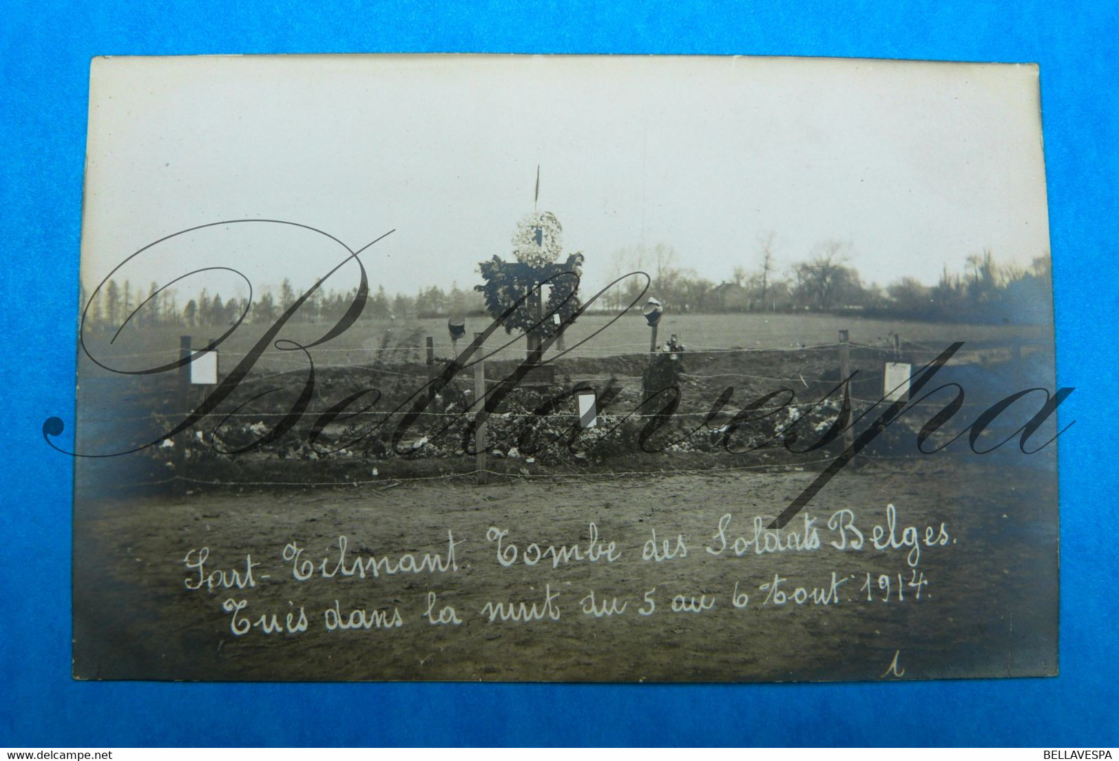 Sart-Tilmant -Liege Tombe Soldats Belges Et Français 1914-1918 2 X Carte Photo Guerre Mondiale - Uniformes