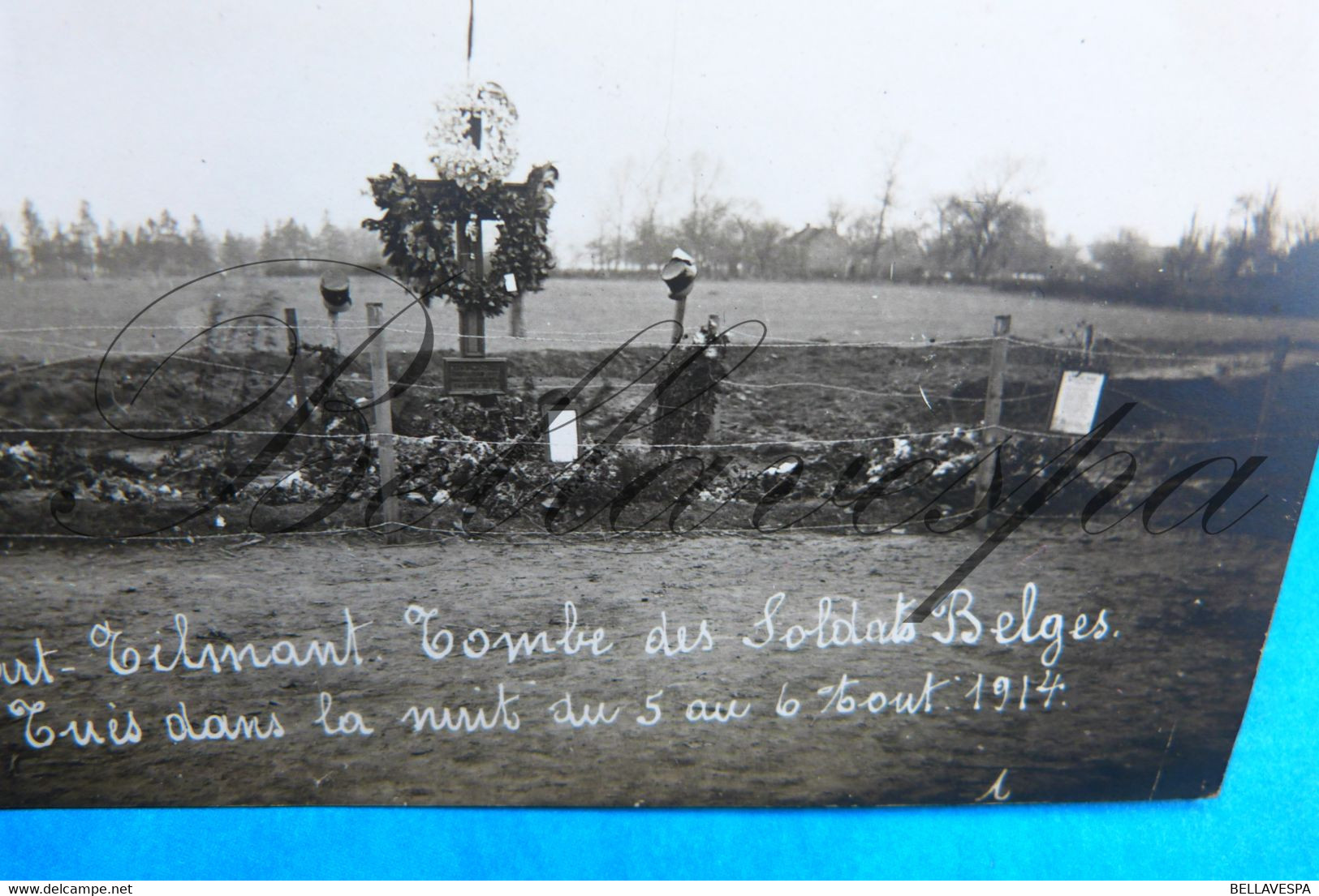 Sart-Tilmant -Liege Tombe Soldats Belges Et Français 1914-1918 2 X Carte Photo Guerre Mondiale - Uniformes