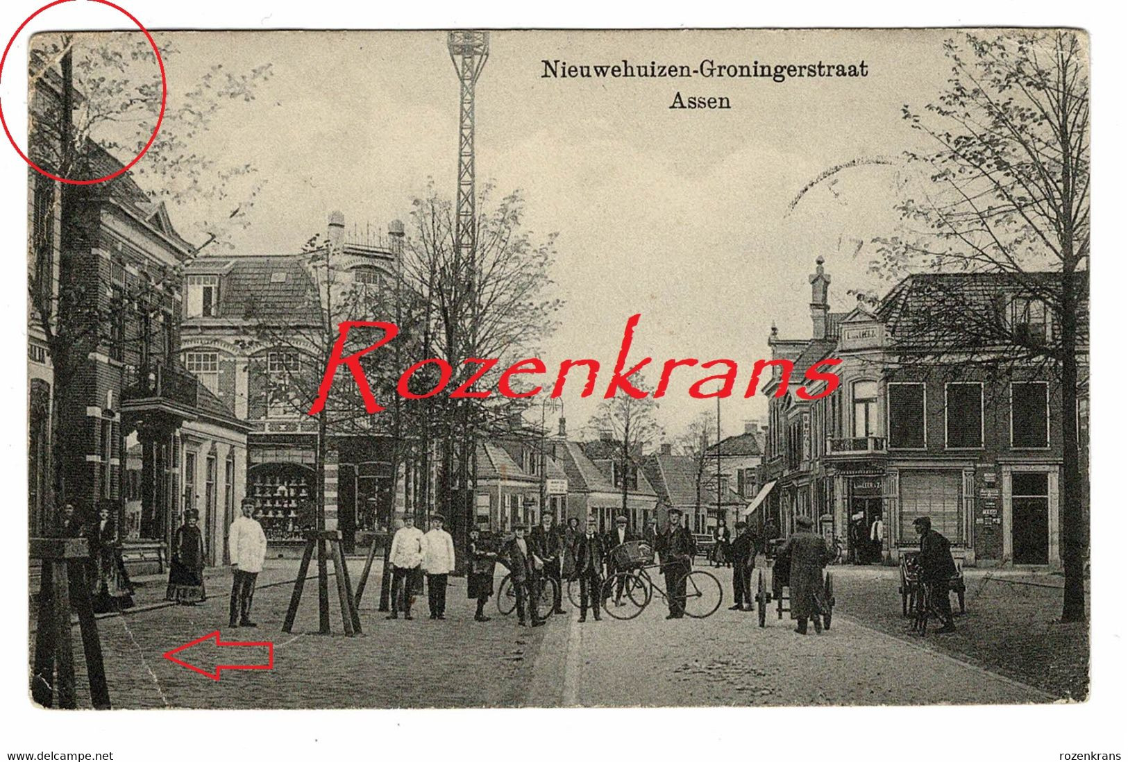 Oude Postkaart Nieuwehuizen Groningerstraat Assen Drenthe Geanimeerd ZELDZAAM (Verschillende Kreukjes) - Assen