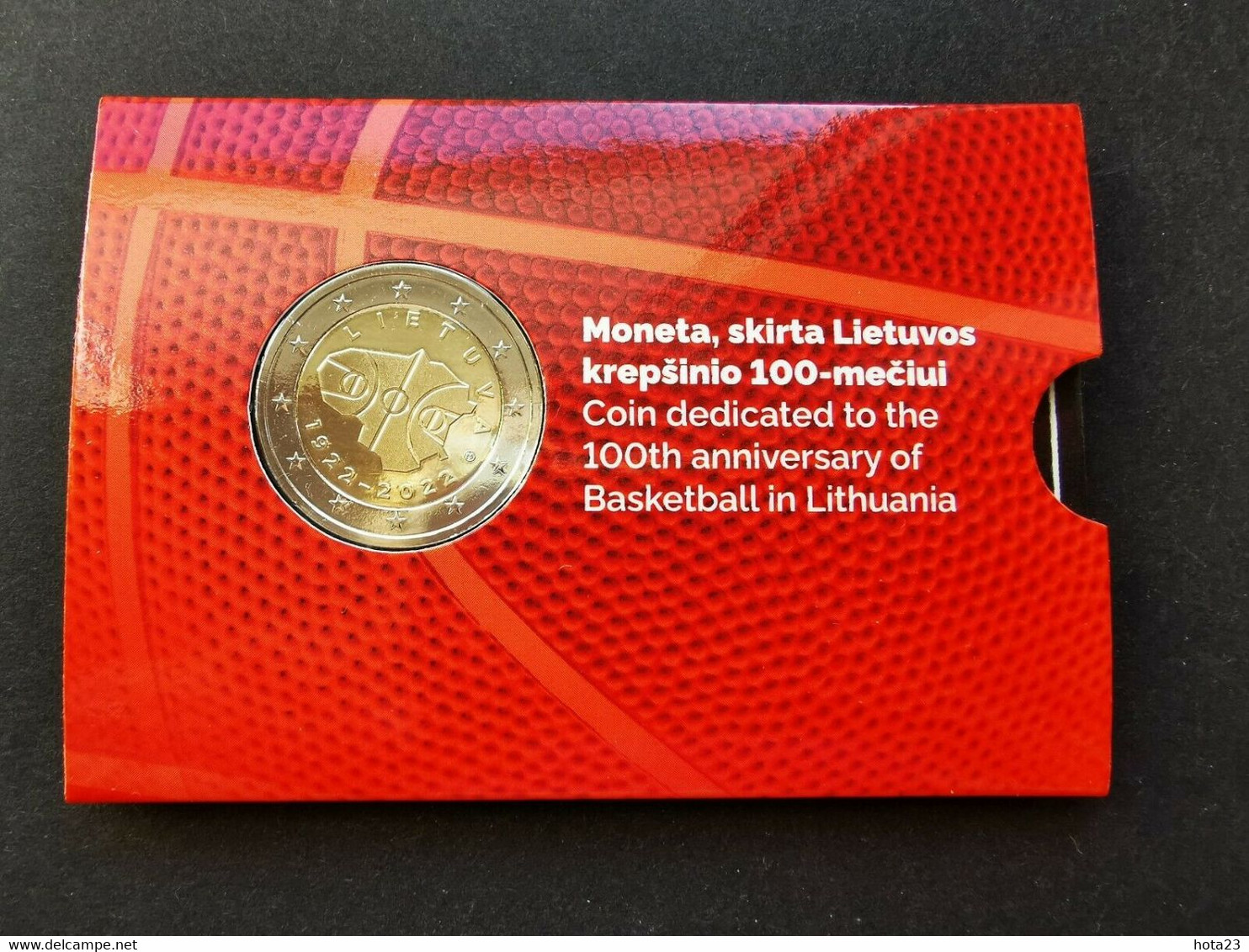 Lithuania, Litauen 2022 Coin Card 2 Euro BU 100 Years Of Basketball In Lithuania - Litauen