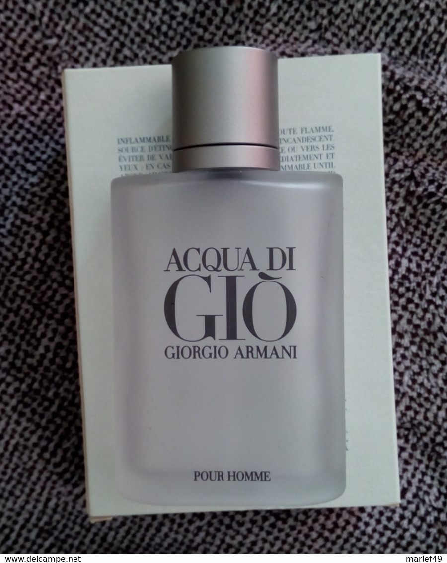 FLACON GIORGIO ARMANI ACQUA DI GIO  + EMBALLAGE (VIDE POUR COLLECTIONNEUR) 100 ML - Flacons (vides)