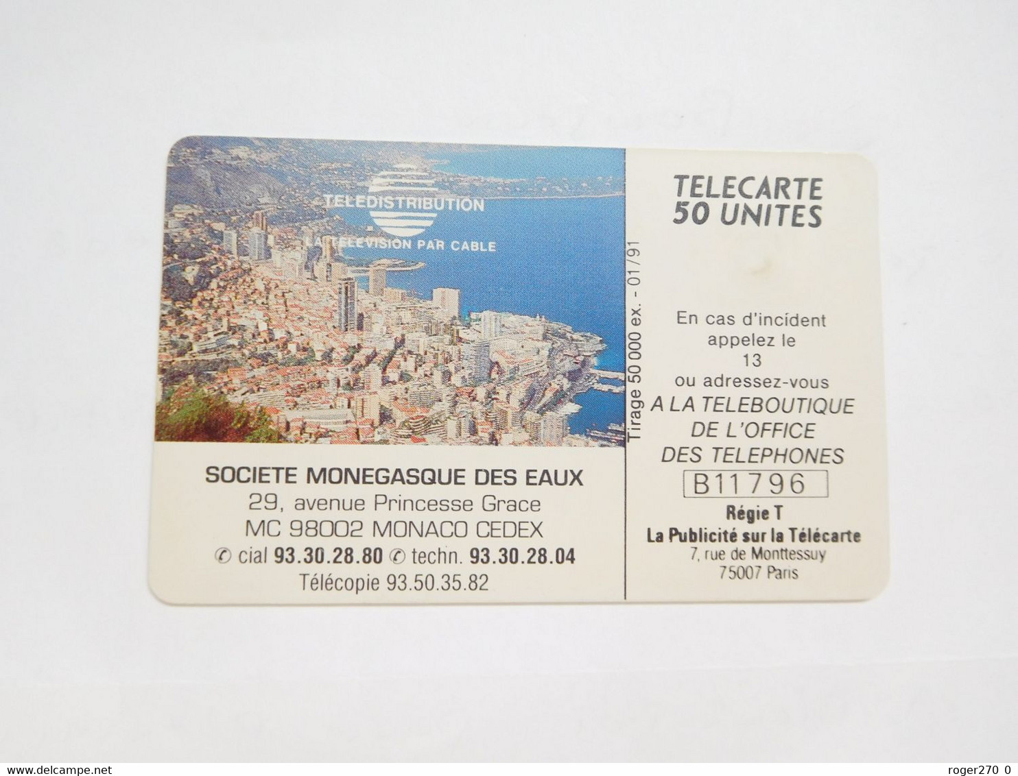 Télécarte Monaco , MF12 , TV Cablée  , BE , Cote : 2 Euros - Mónaco