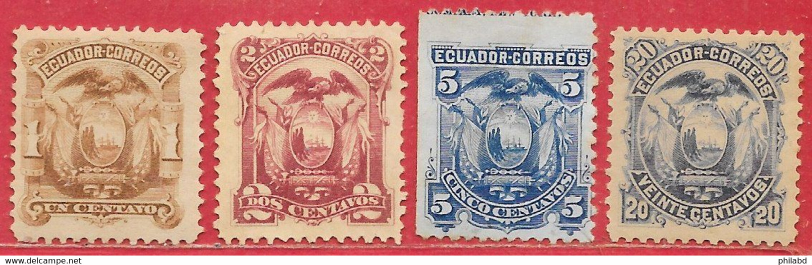 Equateur N°8 à/to 10 & 12 1881 (*) - Ecuador