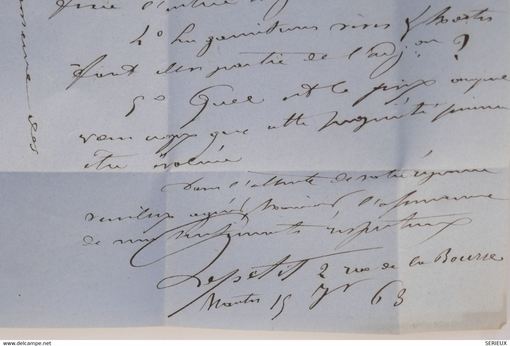 AY10 FRANCE BELLE LETTRE 1863 NANTES  A  CANDé+++   +AFFRANCH.  INTERESSANT - Sin Clasificación