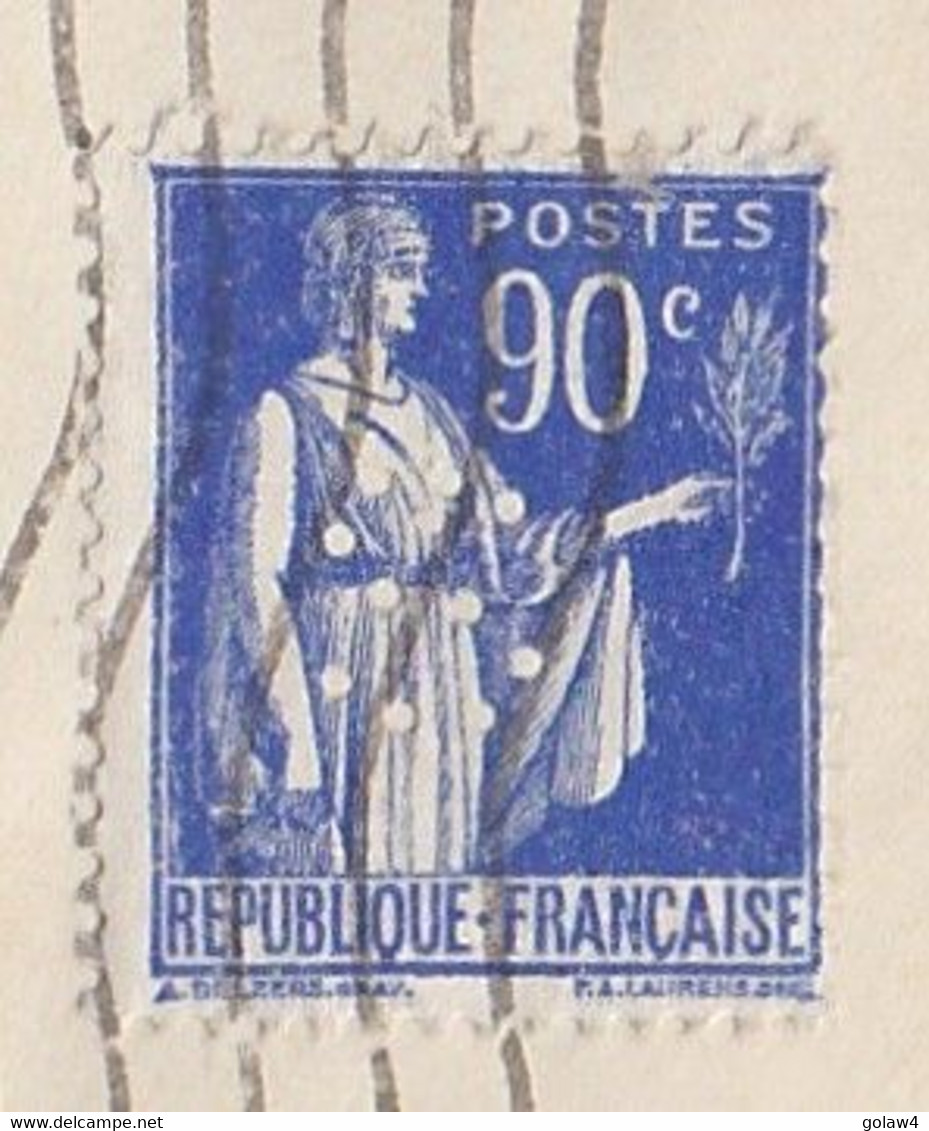 28801# PAIX PERFORE S PERFIN LETTRE SENAT RF Obl PARIS 6BIS SENAT 1939 Pour VICHY ALLIER - Storia Postale