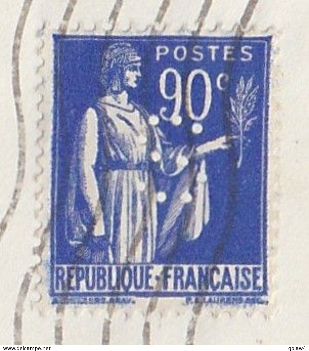 28802# PAIX PERFORE S PERFIN LETTRE Obl PARIS 6BIS SENAT 1939 Pour VICHY ALLIER - Covers & Documents