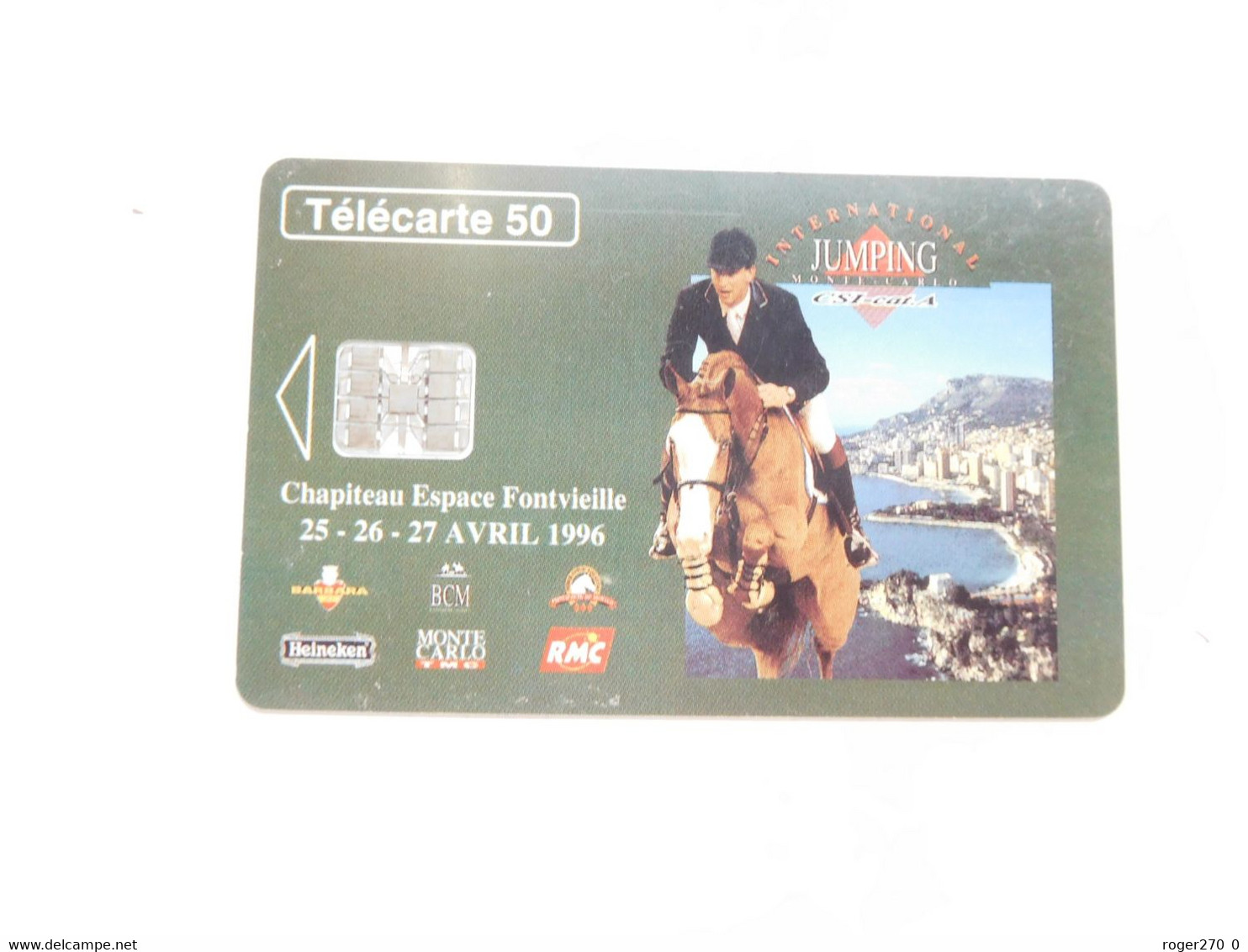 Télécarte Monaco , MF38 , Jumping , BE , Cote : 2 Euros - Monace