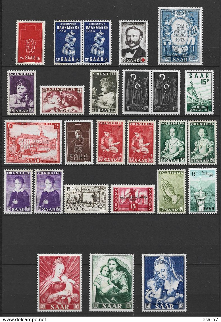 SARRE Très Bon Lot De Timbres Neufs ** - Collections