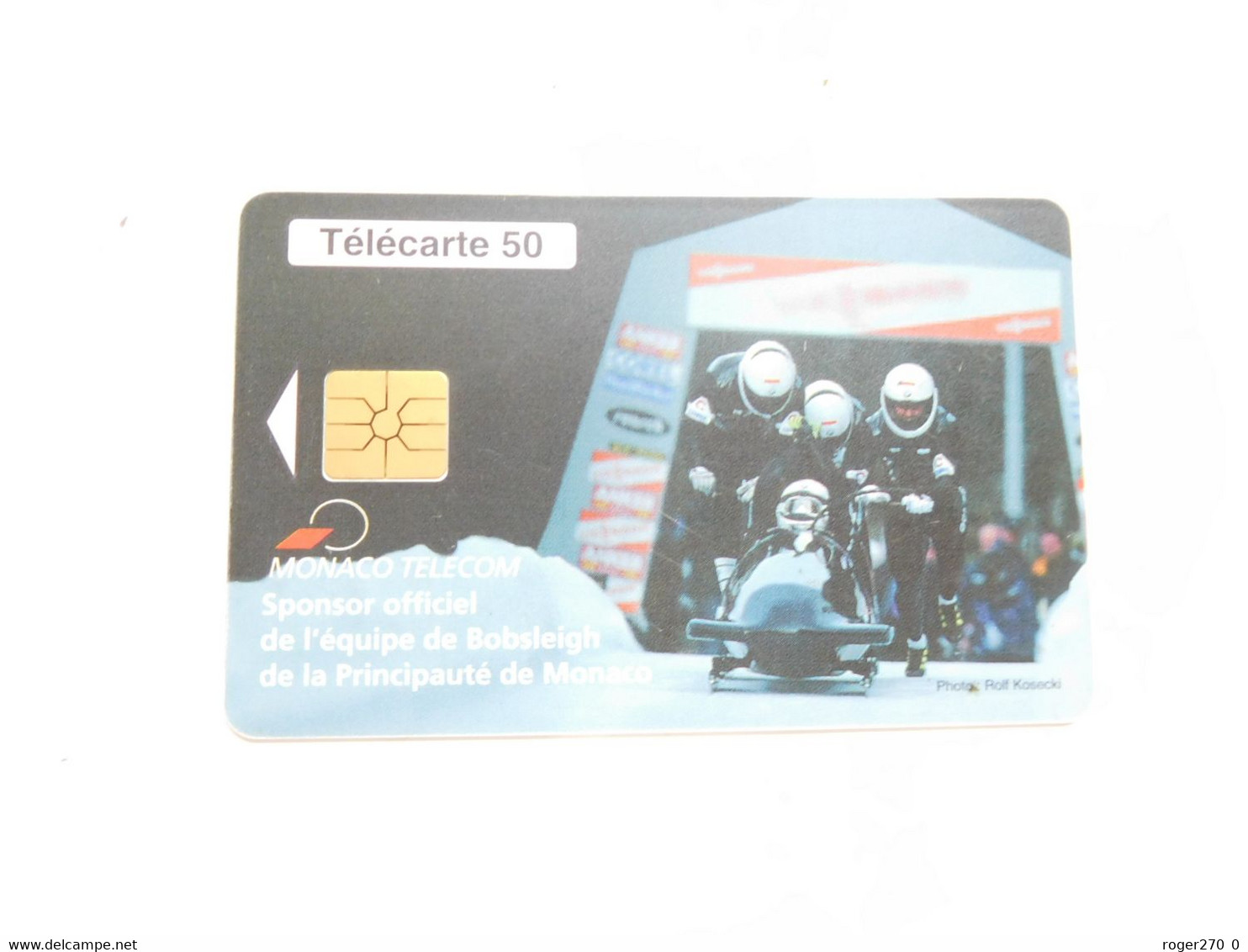 Télécarte Monaco , MF50 , Bobsleigh ,  TBE , Cote : 2 Euros - Monace