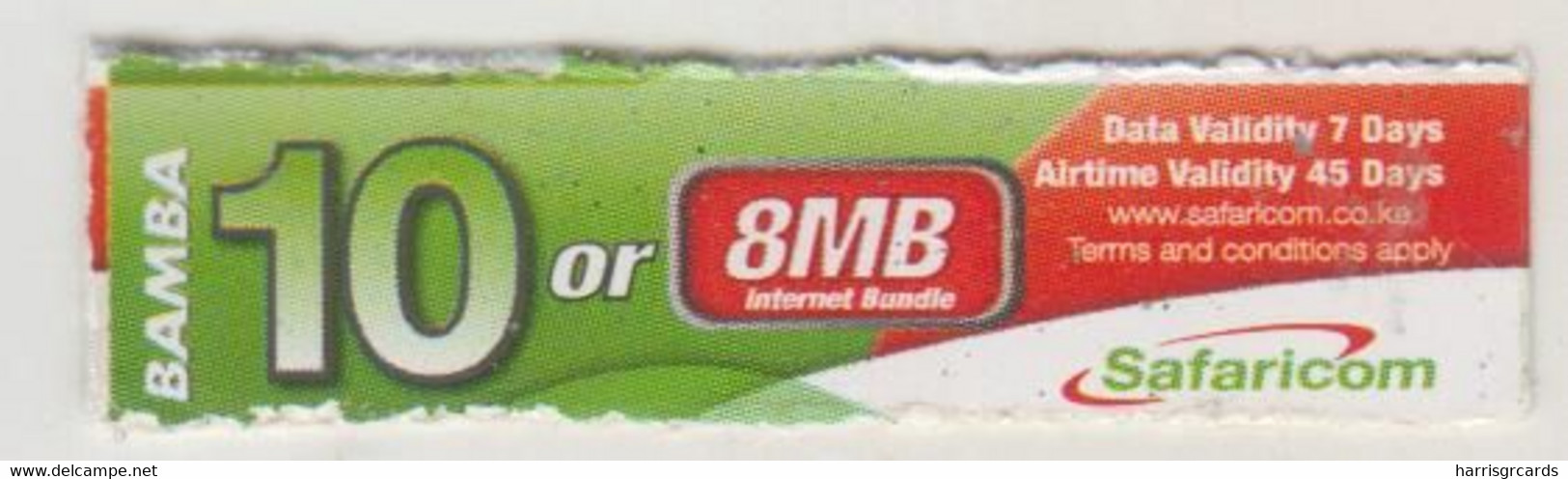 KENYA - 10 Airtime Or 8MB (1/10 Size), Safaricom Refill Card , Expiry Date:03/09/2015, 10 Ksh ,used - Kenia