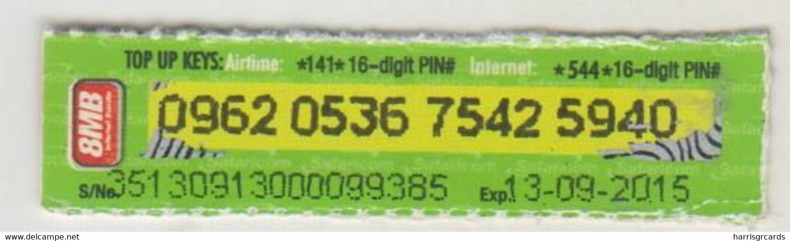 KENYA - 10 Airtime Or 8MB (1/10 Size), Safaricom Refill Card , Expiry Date:03/09/2015, 10 Ksh ,used - Kenya