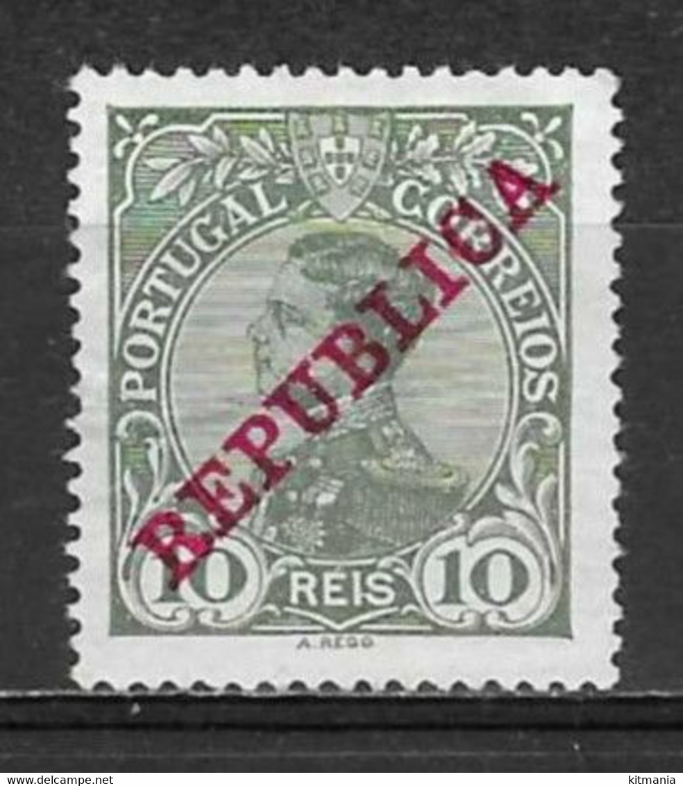 1910 Portugal #172 D,Manuel Overprint Republica 10rs MH - P1813 - Unused Stamps