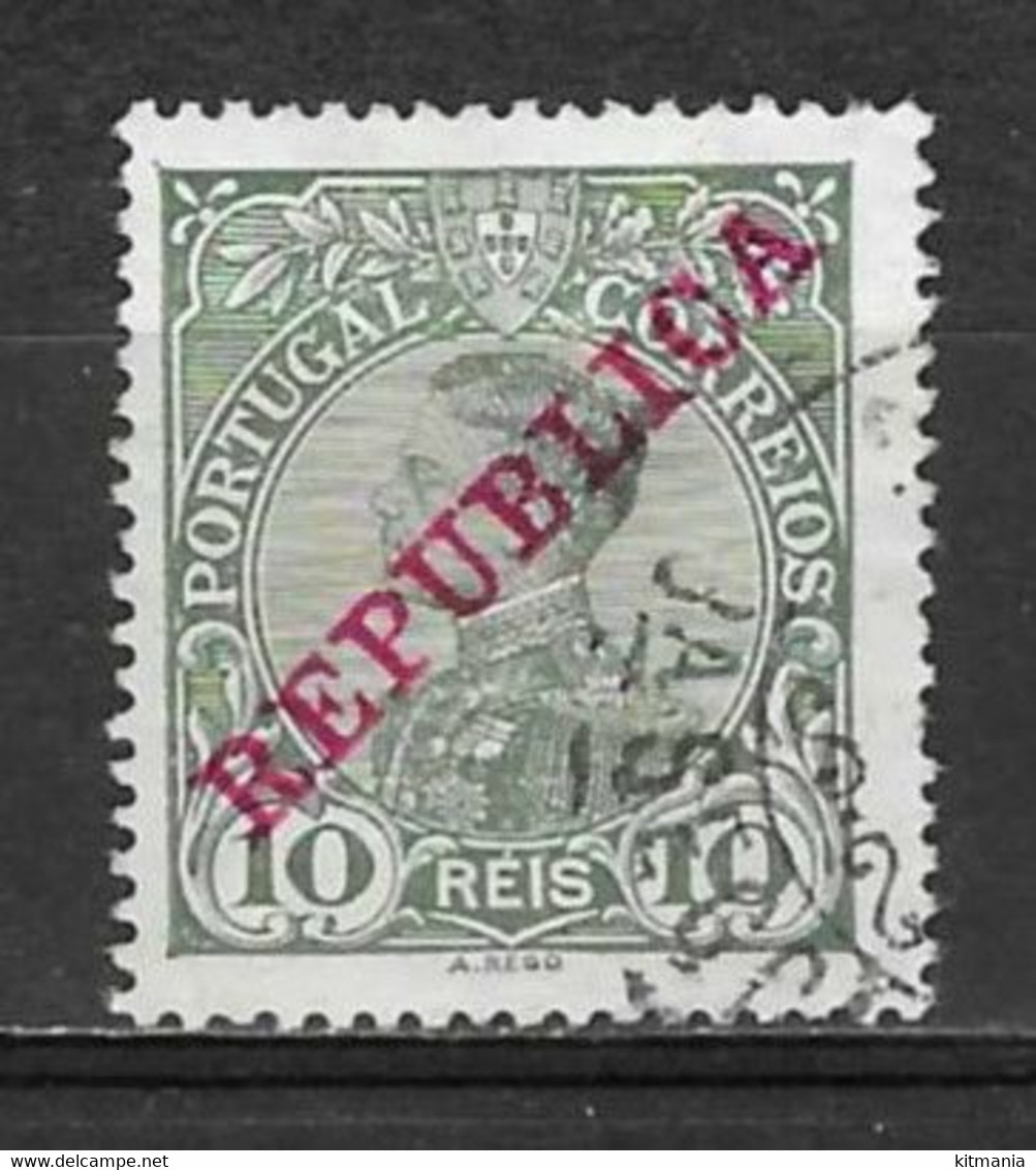 1910 Portugal #172 D,Manuel Overprint Republica 10rs Used - P1814 - Usati