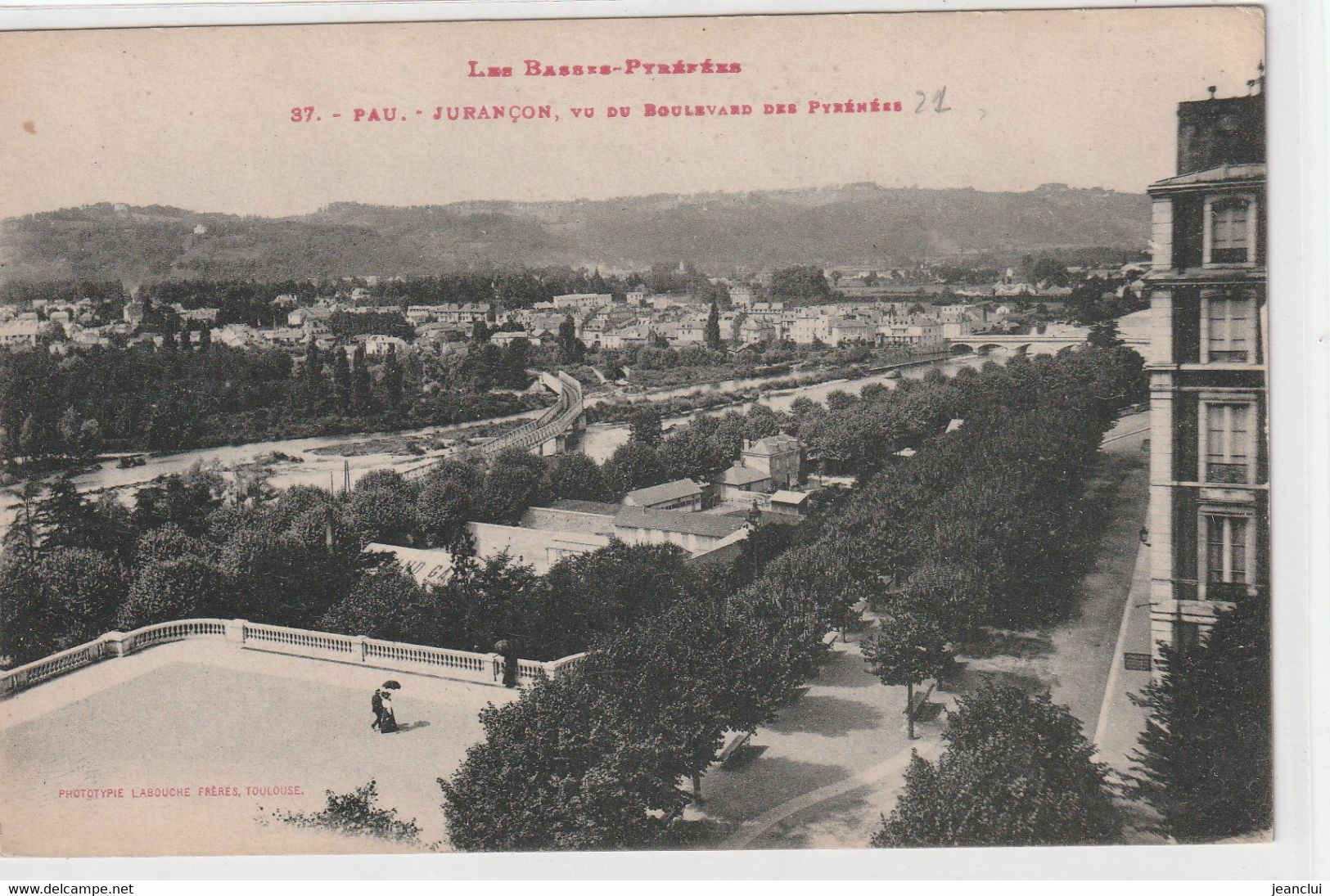 LES BASSES-PYRENEES .37. PAU . JURANCON VU DU BOULEVARD DES PYRENEES . CARTE NON ECRITE - Jurancon