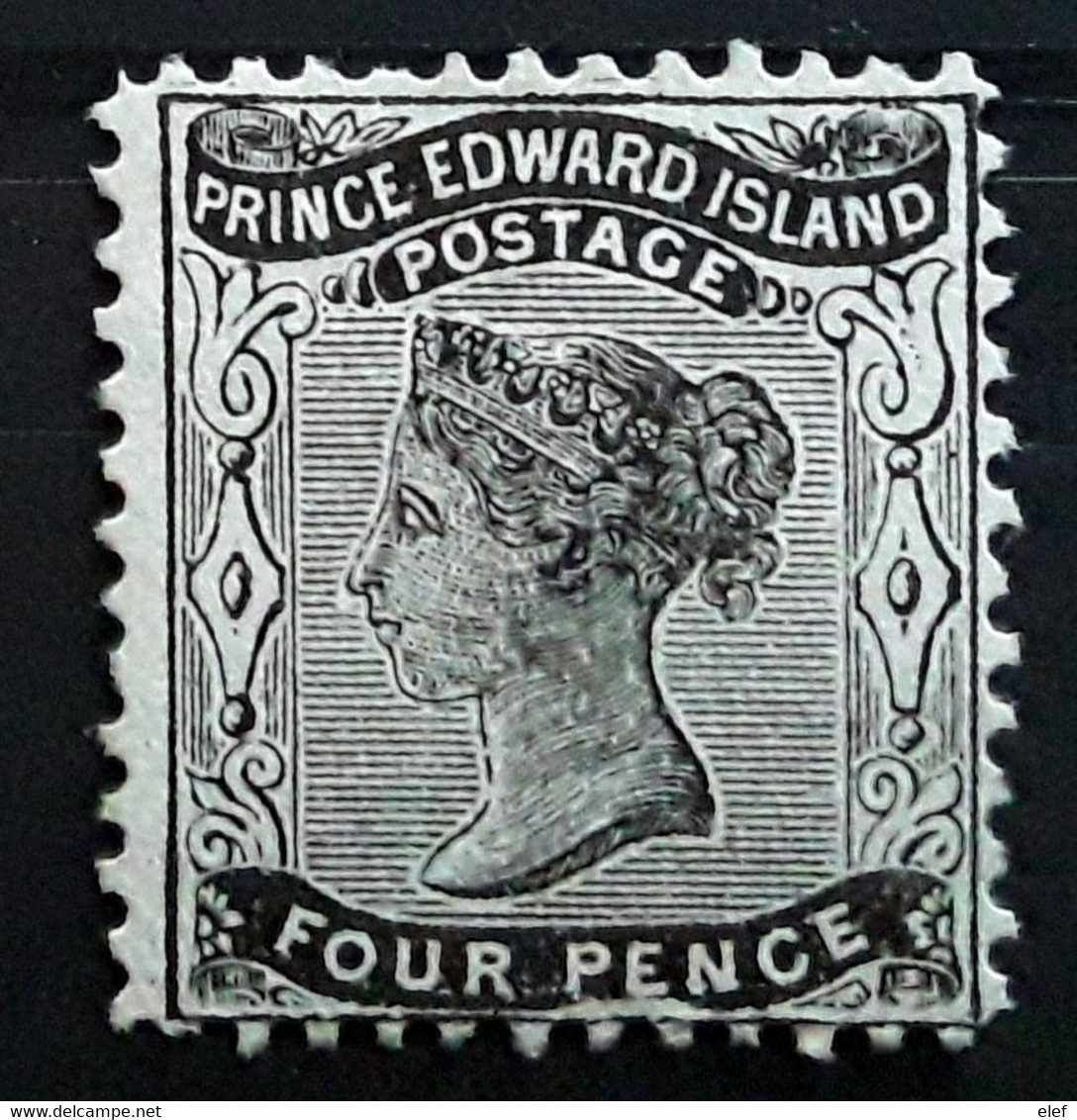 PRINCE EDWARD ISLAND, Canada 1864, Queen Victoria, 4 Pence Noir Black , Yvert No 7 Dentele 11 1/2 Perf, Neuf * MH  TB - Nuovi