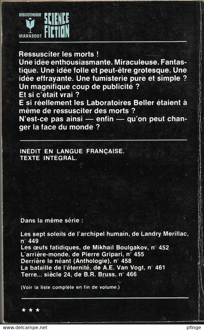 Résurrections Par Robert Silverberg - Bibliothèque Marabout N°468 - Presses Pocket