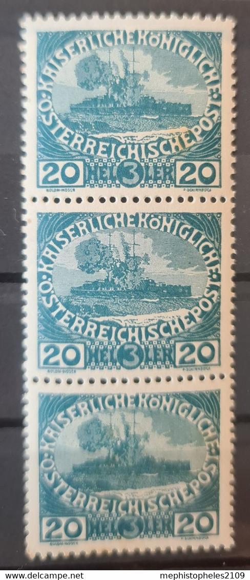 AUSTRIA 1915 - MNH - ANK183 - Strip Of 3 - Ongebruikt
