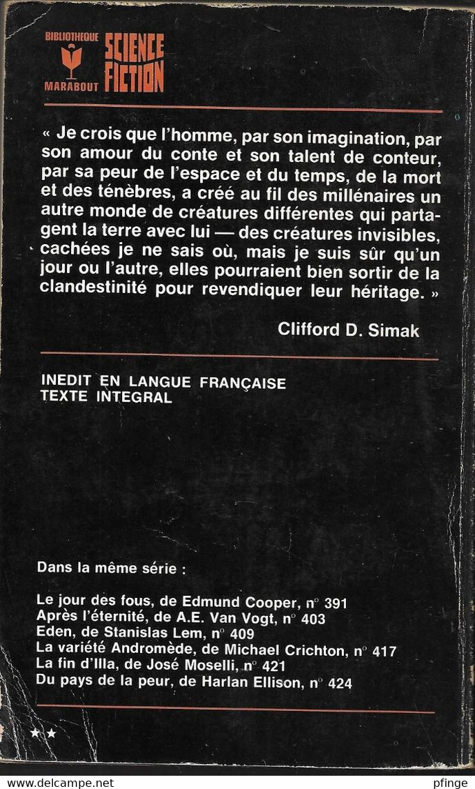 L'empire Des Esprits Par Clifford D. Simak- Bibliothèque Marabout / Science-fiction	N°430 - Presses Pocket