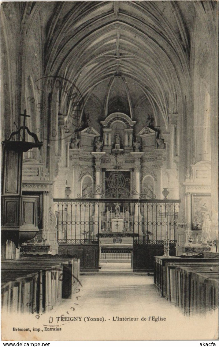 CPA TREIGNY Interieur De L'Eglise (49024) - Treigny