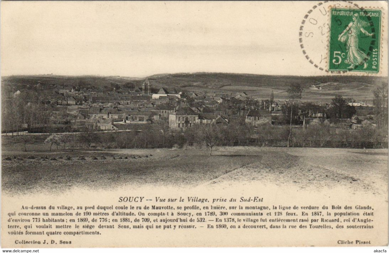 CPA SOUCY Vue Sur Le Village Pres Du Sud-Est (49120) - Soucy