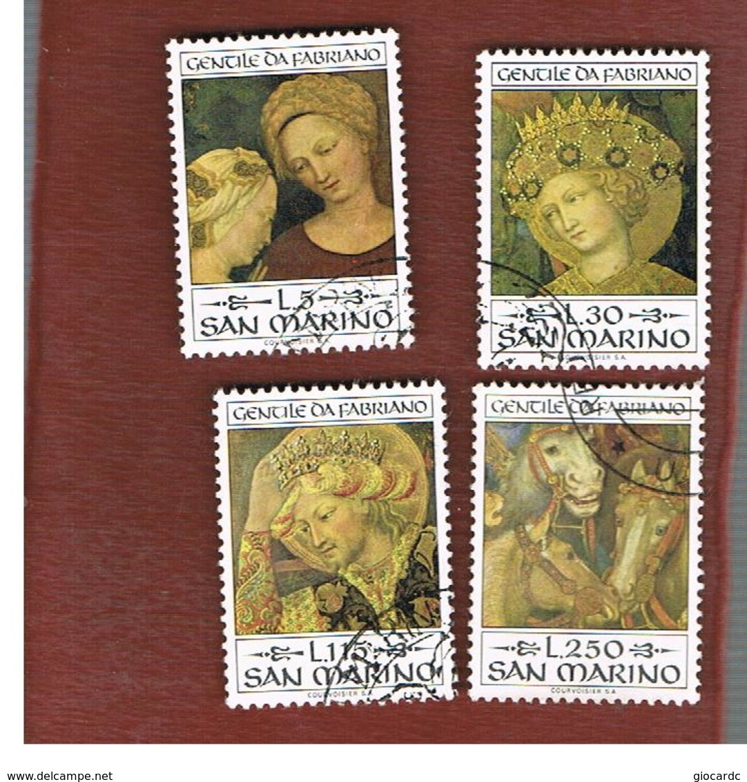 SAN MARINO - UNIF. 906.909   - 1973  ADORAZIONE DEI MAGI: GENTILE DA FABRIANO (SERIE COMPLETA DI 4) -  USATI (USED°) - Used Stamps