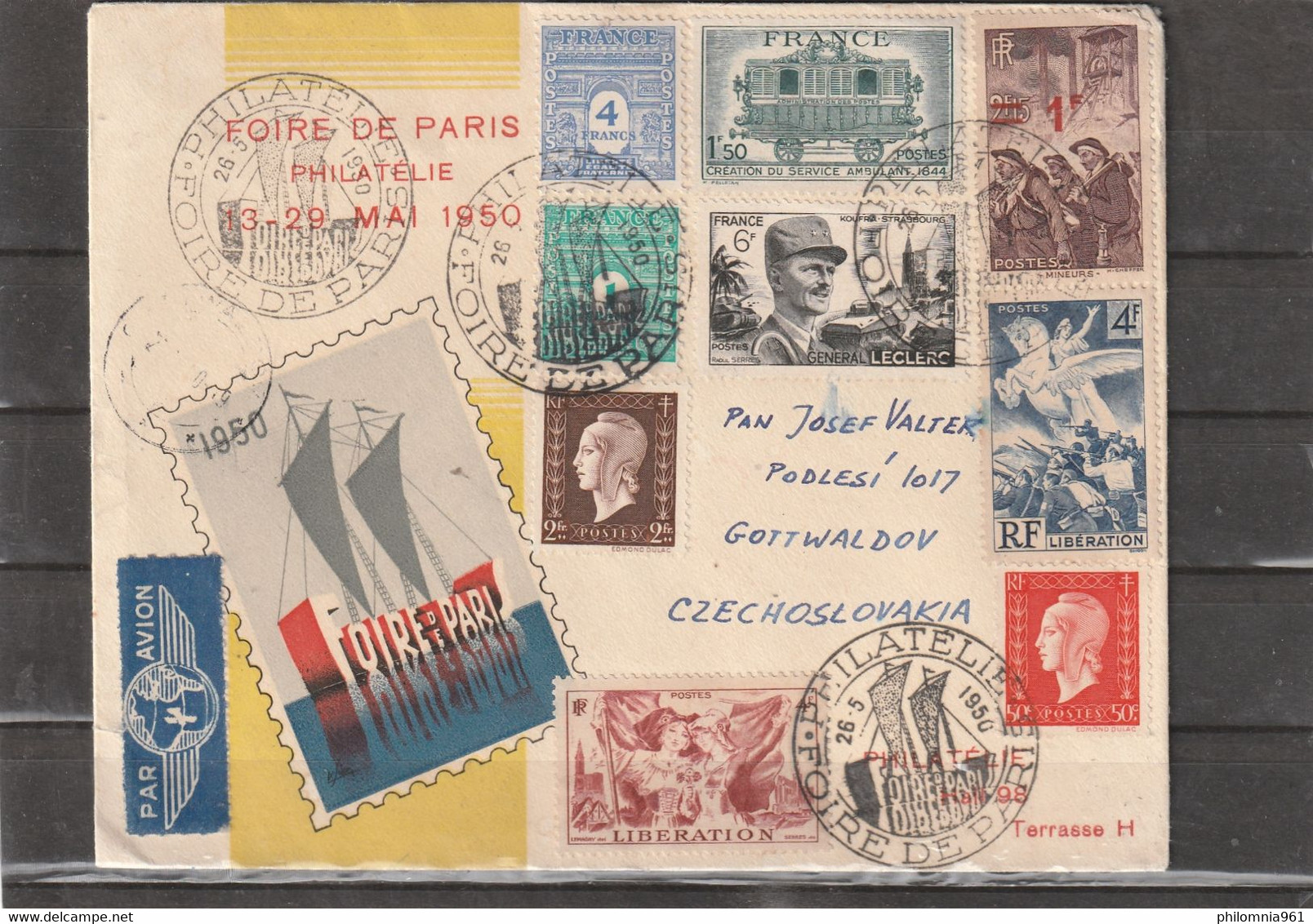 France PARIS EXPOSITION COVER 1950 - Brieven En Documenten