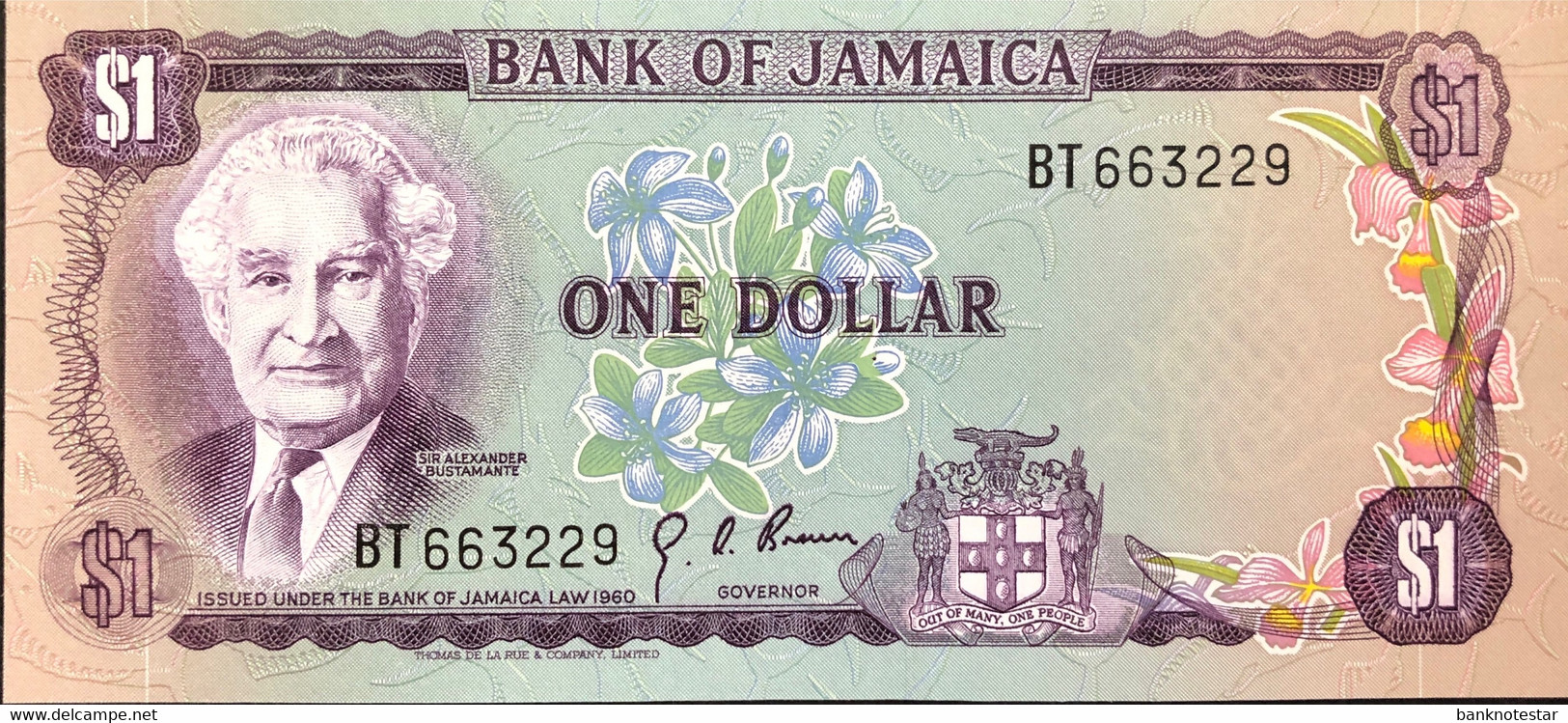 Jamaica 1 Dollar, P-54 (1970) - UNC - Jamaica