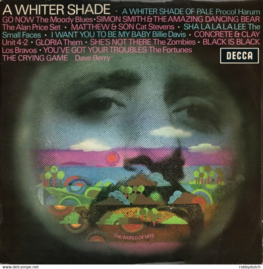 * LP *  THE WORLD OF HITS ( A WHITER SHADE) - PROCOL HARUM / MOODY BLUES / SMALL FACES / ZOMBIES A.o. - Compilaties