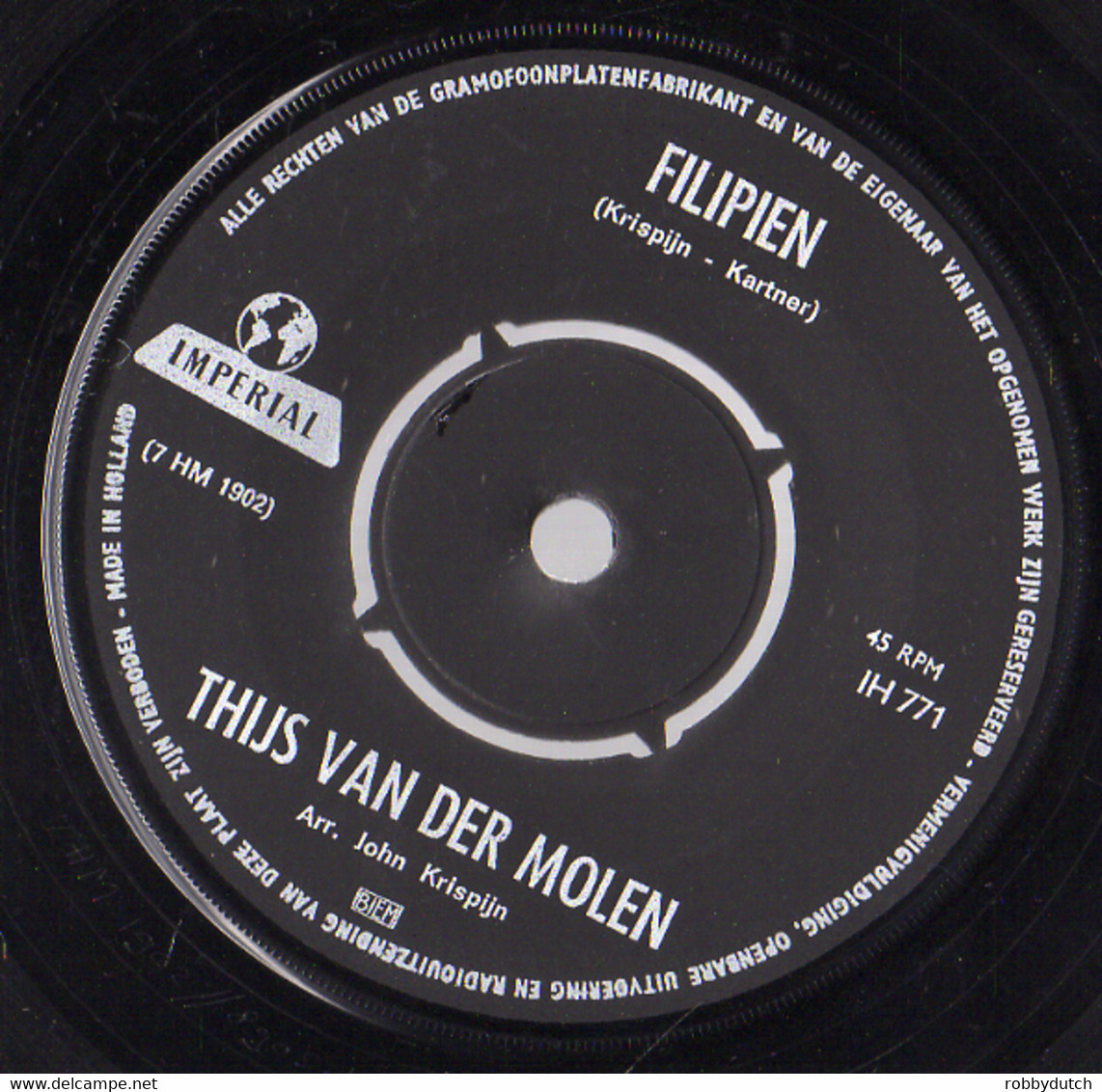 * 7" *  THIJS VAN DER MOLEN - PAK JE TOETERS EN JE FIEPERS (Holland 1967) - Other - Dutch Music