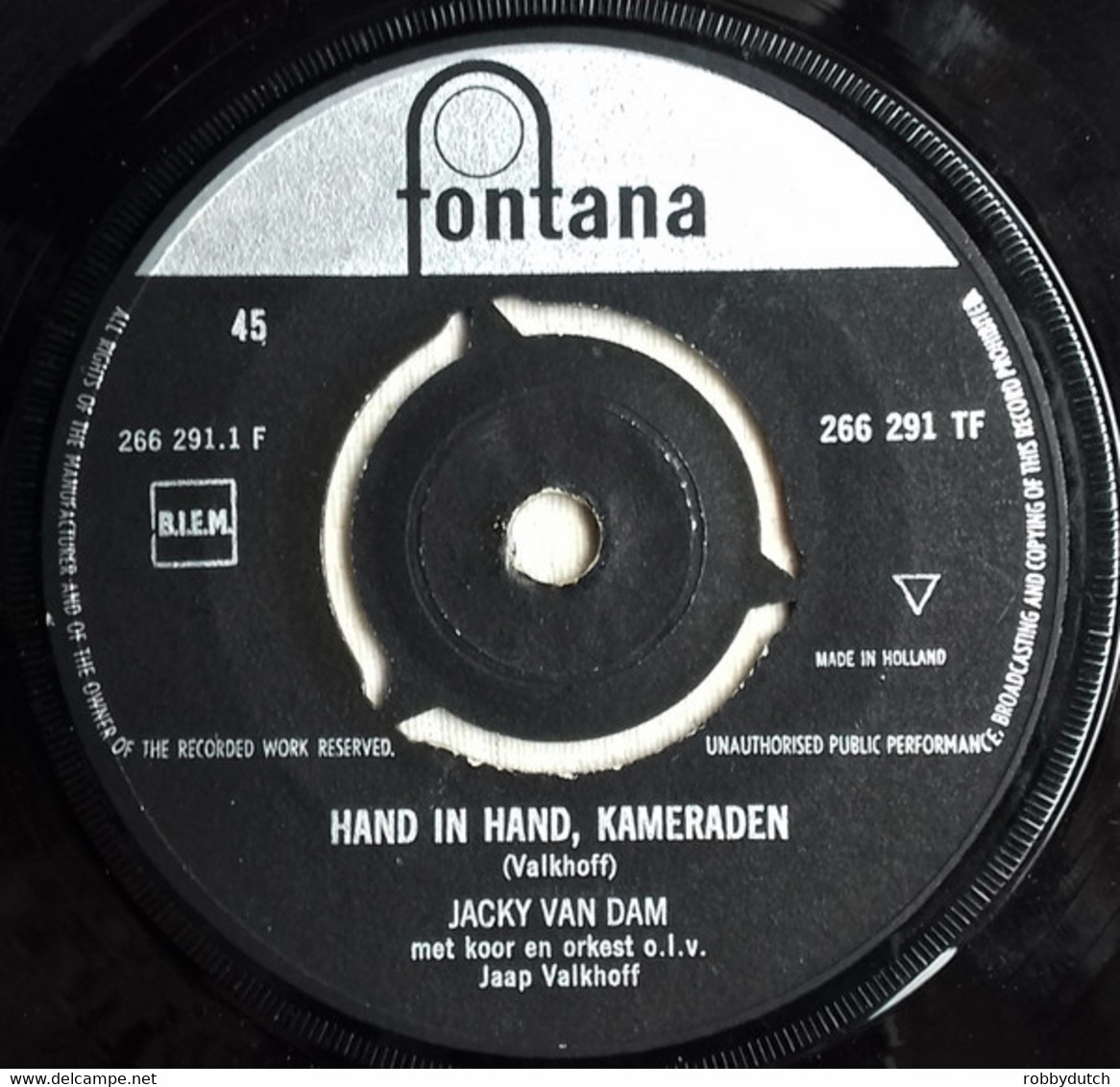 * 7" * JACKY VAN DAM - HAND IN HAND, KAMERADEN - Autres - Musique Néerlandaise