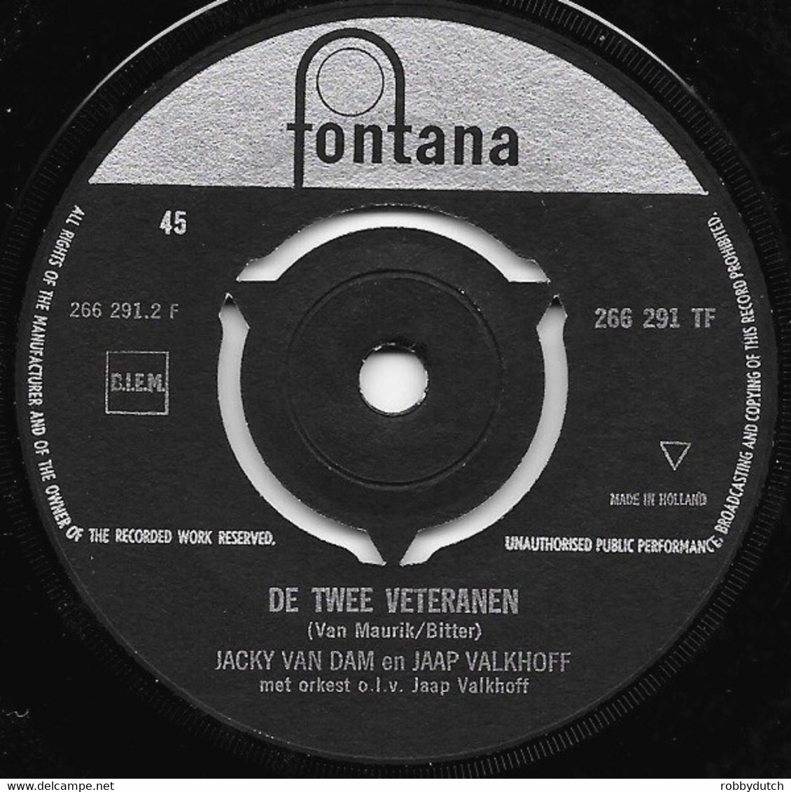 * 7" * JACKY VAN DAM - HAND IN HAND, KAMERADEN - Autres - Musique Néerlandaise