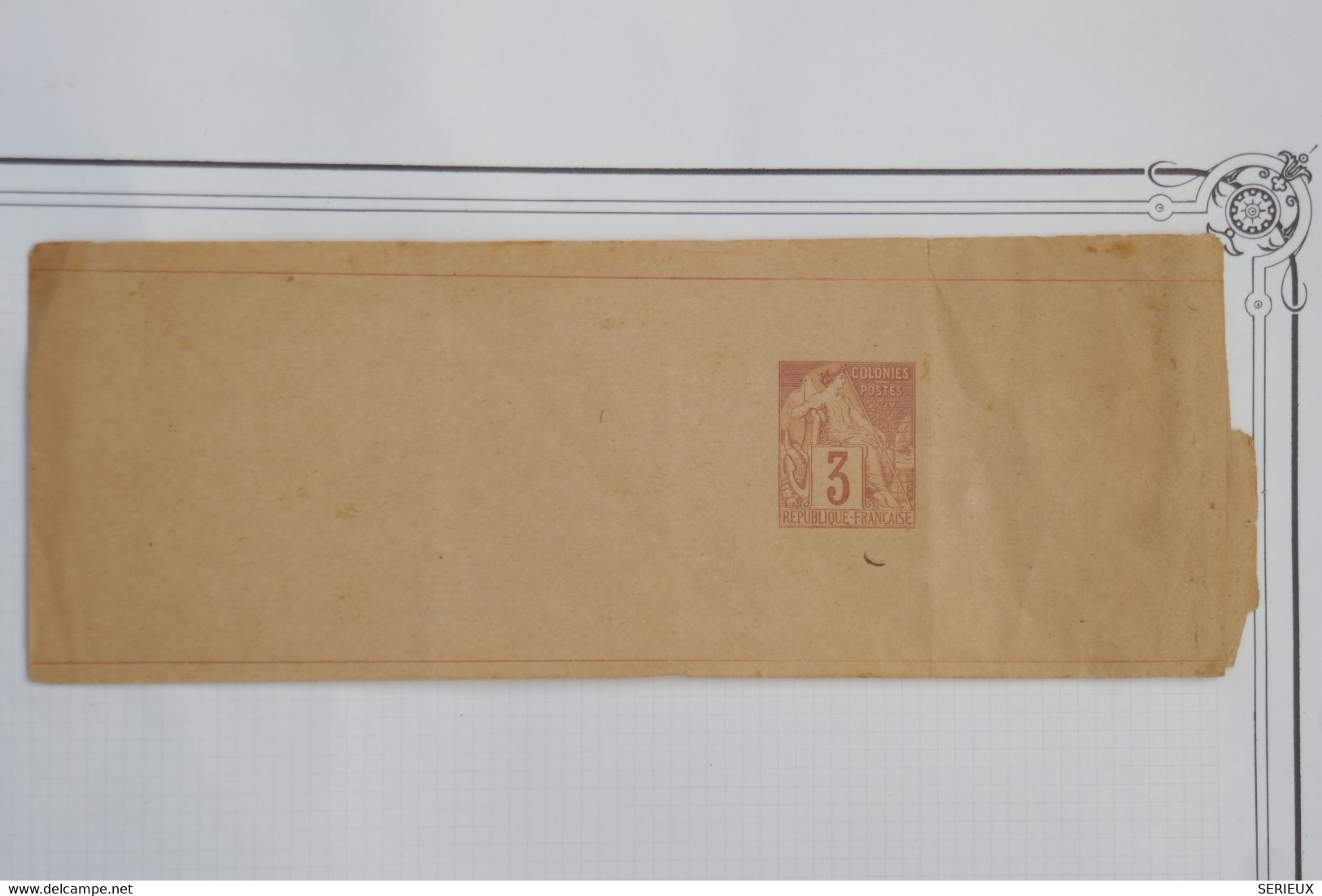 AY11 COLONIE  FRANCE  BELLE BANDE JOURNAL  ENTIER 1890 + 3C ORANGE - Cartas & Documentos