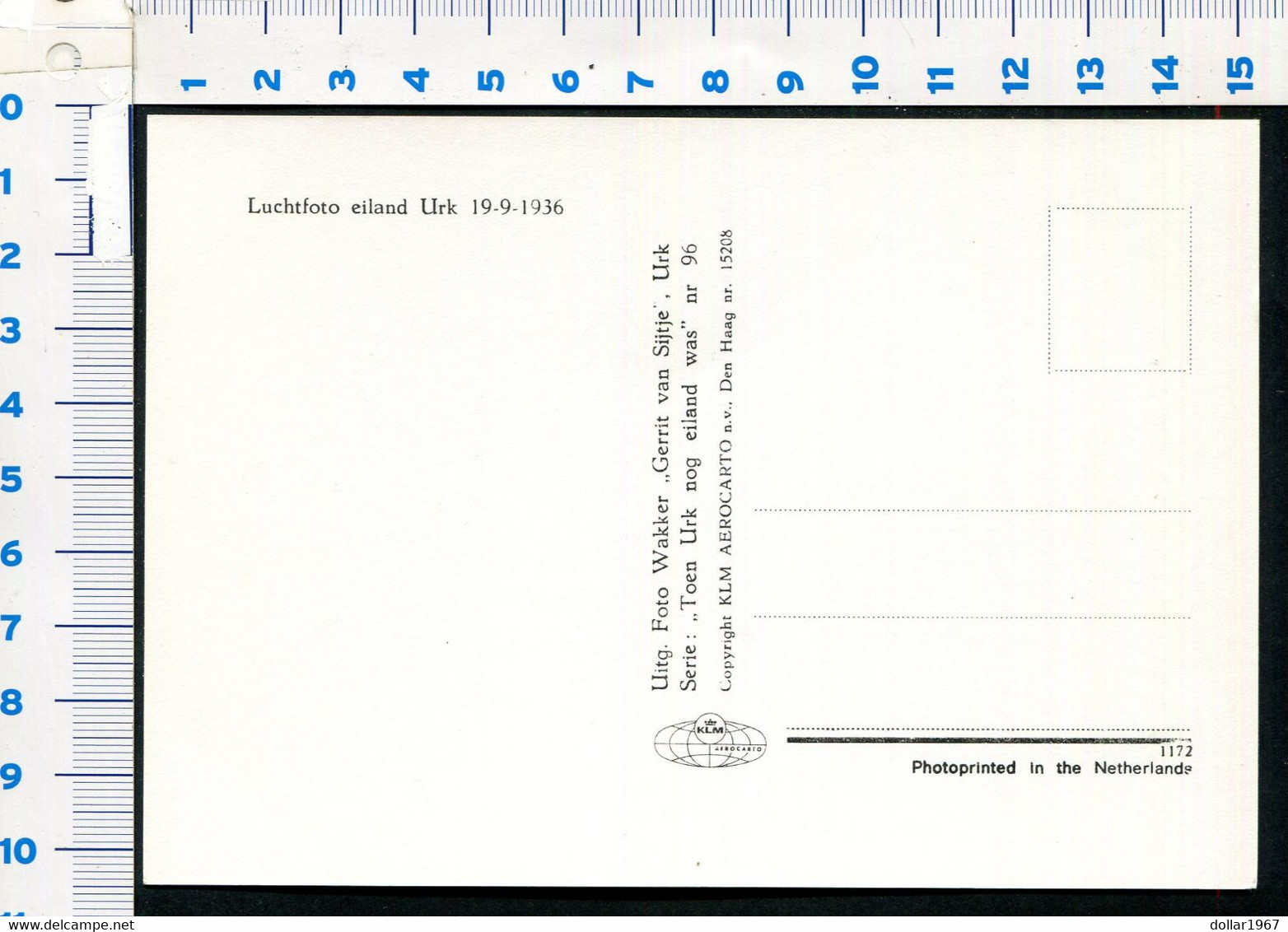 Luchtfoto Eiland Urk , 19-9-1936 ( Gerrit Van Slijtje ) No 96  - NOT  Used - Scans For Condition .(Originalscan !!) - Urk