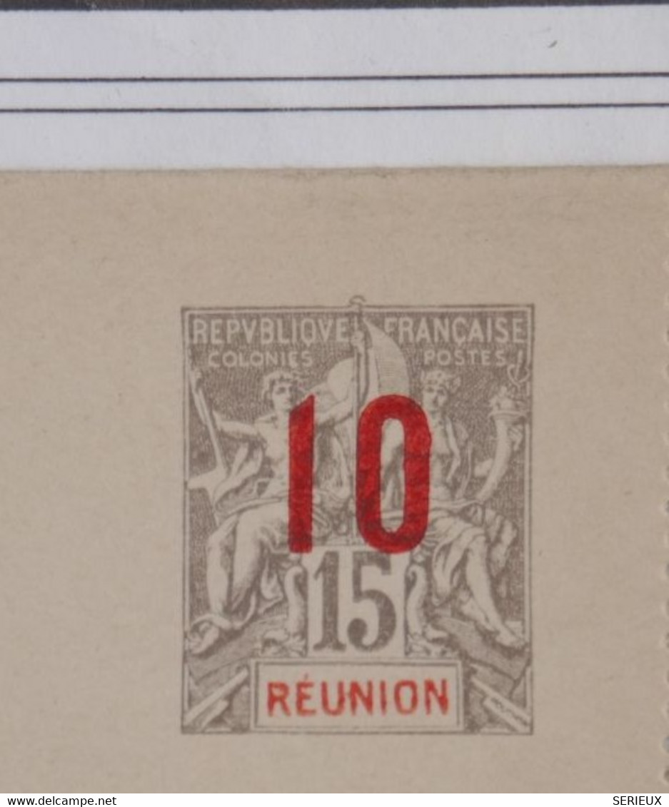 AY11 LA REUNION  BELLE DOUBLE  CARTE ENTIER 1900  SURCHARGEE+ NON CIRCULEE+PAS COURANT - Briefe U. Dokumente