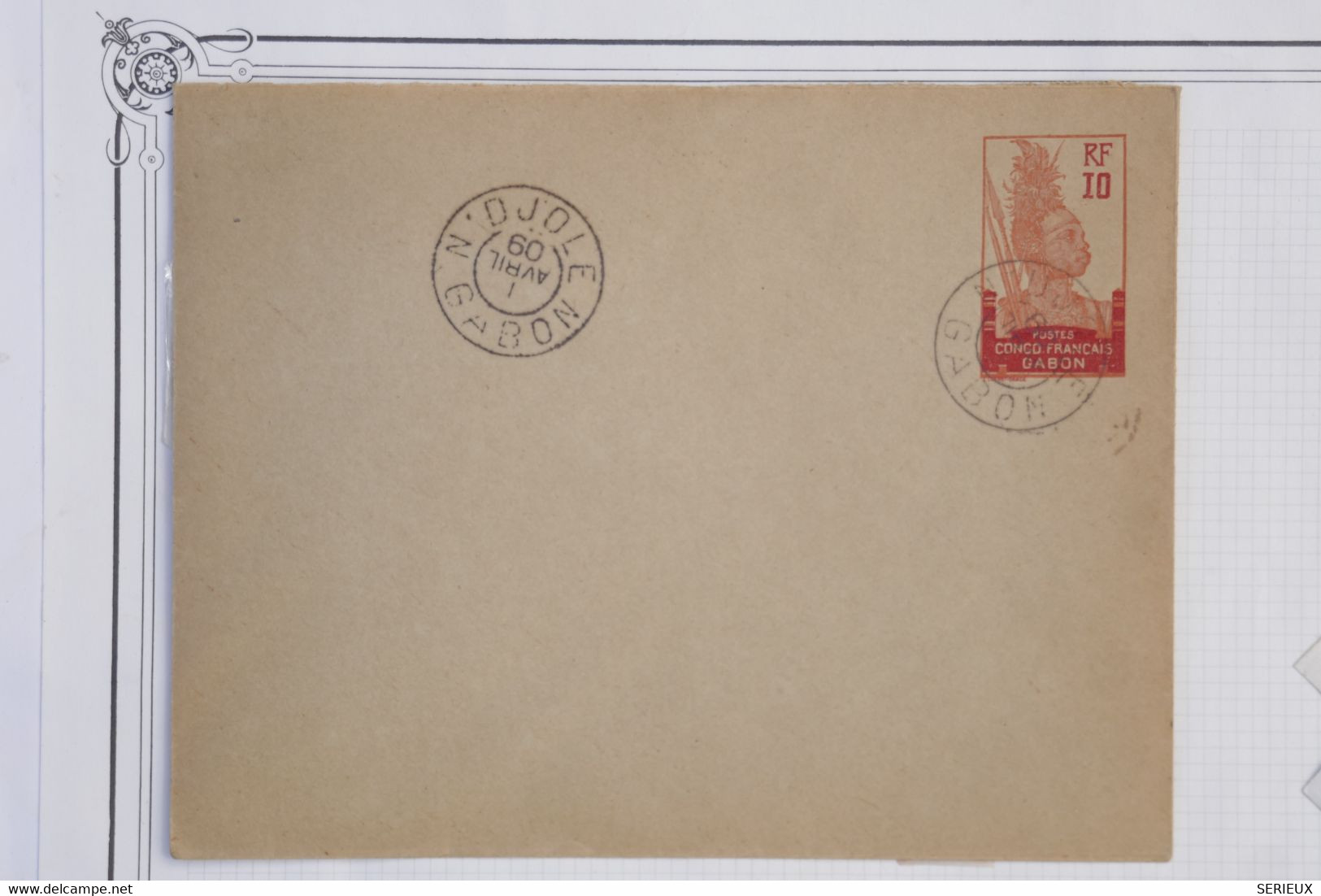 AY11 GABON  AEF   BELLE LETTRE ENTIER  1909  PETIT BUREAU DJOLE  ++AFFRANCH. PLAISANT - Covers & Documents