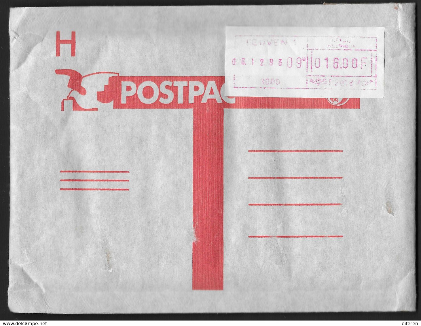 Postpac Met Loketfrankeermachine Leuven1 - 1993 - 1980-99